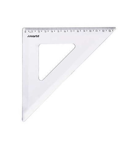 Esquadro Plástico Cristal 45G-21cm SmartD