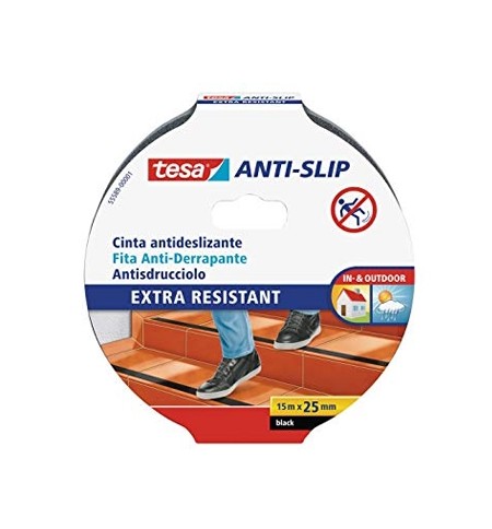 Fita Adesiva Antiderrapante 25mmx15m Tesa Preto