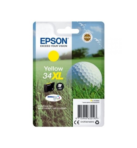 Tinteiro Epson 34XL Amarelo C13T34744010 10,8ml 950 Pág.