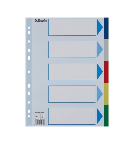 Separadores A4 Polipropileno Cores Sortidas 5 Pestanas