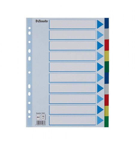 Separadores A4 Polipropileno Cores Sortidas 10 Pestanas