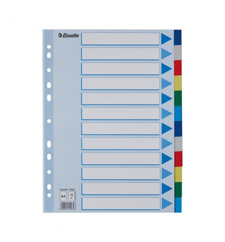 Separadores A4 Polipropileno Cores Sortidas 12 Pestanas