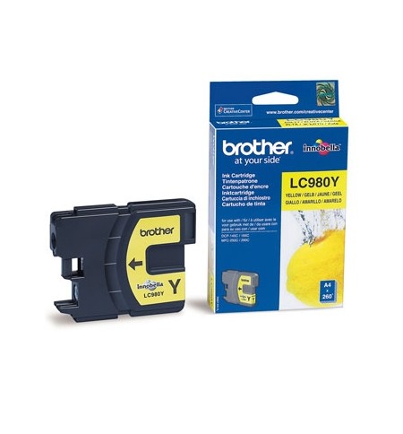 Tinteiro Brother LC980Y Amarelo 4,8ml 260 Pág.