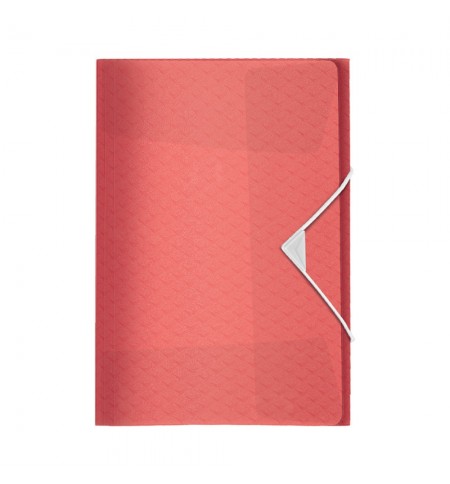 Pasta Plástico c/Elásticos A4 3 Abas Vermelho Coral