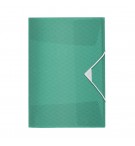 Pasta Plástico c/Elásticos A4 3 Abas Verde Água