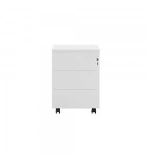 Bloco Rodado de 3 Gavetas com Rodas 420x530x580mm Branco