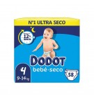Fraldas Dodot T4 (9-14kg) Bebé Seco 58un