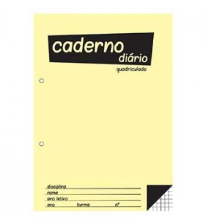 Caderno Diário B5 25x17,6cm Quadriculado 60g 40Fls 1un