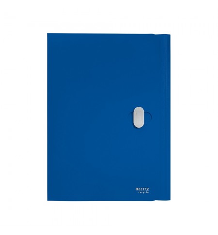 Pasta Plástico Recycle c/Fecho A4 3 Abas Azul