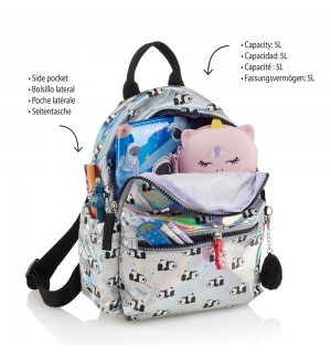 Mochila Infantil Mini Panda Holografica 5L