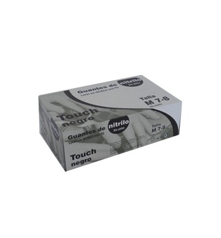 Luvas Nitrilo Tamanho M s/Pó Preto 100un