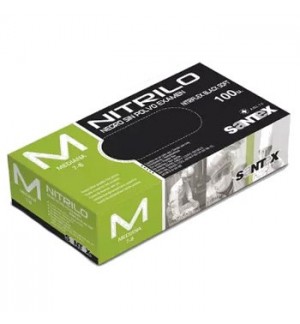 Luvas Nitrilo Tamanho M s/Pó Preto 100un