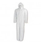 Fato Proteção Capuz Descartável Branco 1un