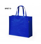 Saco de Compras Poliéster RPET Laminado Com Alças Azul