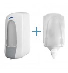 Saboneteira Recarga Plástico Branco 1L + Recarga Gel