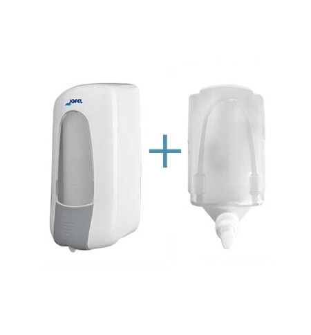 Saboneteira Recarga Plástico Branco 1L + Recarga Gel