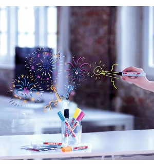 Marcador Quadros Vidro Edding 95 1,5-3mm 4 Cores Br Am Rs Az