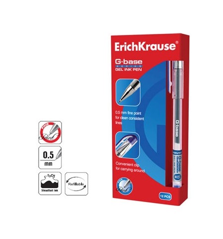 Esferográfica Gel EK G-Base Azul 12un