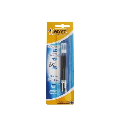 Recarga Esfer.BIC GEL Azul (ReAction/Velocity Stic/Pro+) 2un