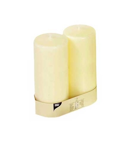 Velas Decorativas Ø 80mm Altura 22cm Marfim-2un