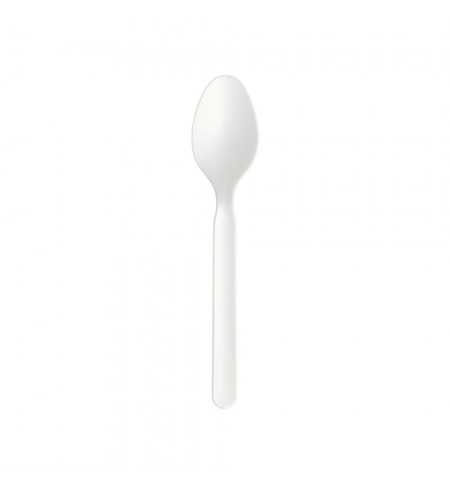 Colheres Sopa C-PLA Reutilizáveis 16cm Branco 100un