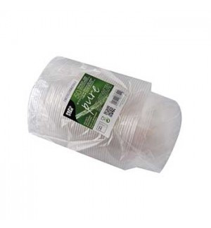 Saladeiras 1100ml PLA Redondo Transparente 50un