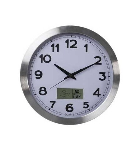 Relógio Parede LCD Termómetro Higrómetro Previsão Tempo