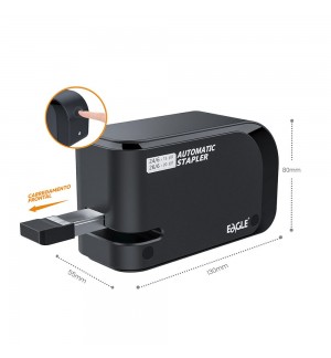 Agrafador Elétrico 24/6 20 Folhas Eagle Preto