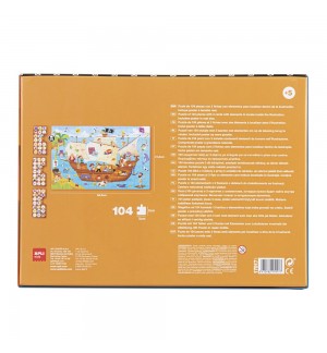 Jogo Educativo Puzzle Apli Barco Pirata 104 Peças
