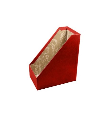 Porta Revistas 30x25x16cm Cartão Bordeaux