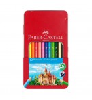 Lápis Cor 12un Cx Metal Faber-Castell 18cm