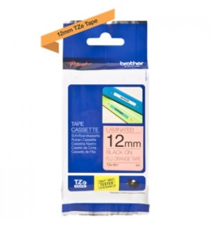 Fita Laminada 12mmx5mts Fluorescente Laranja/Preto