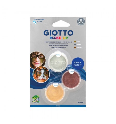 Pintura Facial Giotto Ouro Prata Bronze 3 Cores 1un