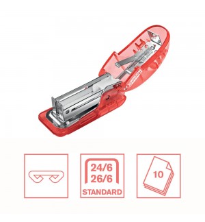 Agrafador 24/6 10 Folhas Rapid F4 Translúcido Coral