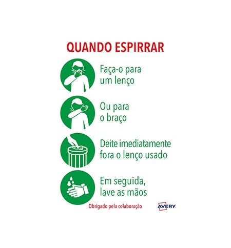 Sinalética Quando Espirrar Adesivo A4 2un