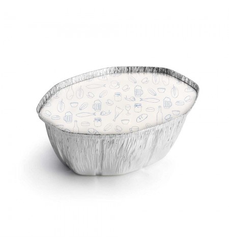 Embalagem Alimentar Alumínio 2400ml Oval c/Tampa 100un