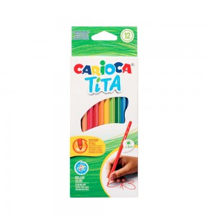 Lápis Cor 12un Cx Cartão Carioca Tita 18cm