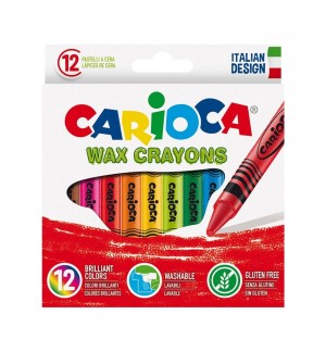 Lápis de Cera 12 Cores Carioca Wax