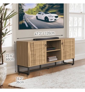 Móvel TV 4 Compartimentos 120x36x60cm Carvalho Claro