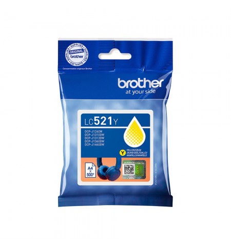 Tinteiro Brother LC521Y Amarelo 500 Pág.