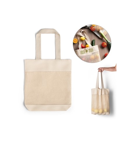 Saco de Compras 100% Algodão Alças e Malha 170g