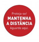 Sinalética MANTENHA A DISTÂNCIA Vinil Portas 347x347mm