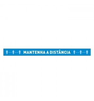 Sinalética MANTENHA A DISTÂNCIA Vinil Chão 1000x100mm