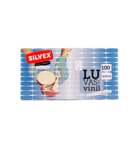 Luvas Vinil s/Po Tamanho (M) Azul - (Pack 100un)
