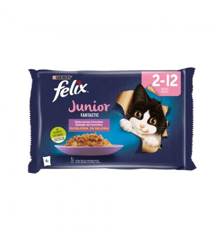 Alimento Húmido para Gato Felix Fantastic Junior 4x85gr