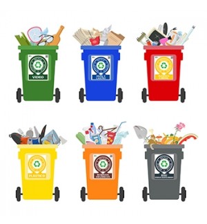 Sinaletica Separacao Residuos Plastico Adesivo 141x110mm 6un