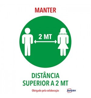Sinalética Manter Distância Adesivo A4 2un