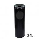 Cinzeiro Papeleira Vertical Redondo Preto