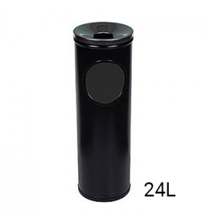 Cinzeiro Papeleira Vertical Redondo Preto
