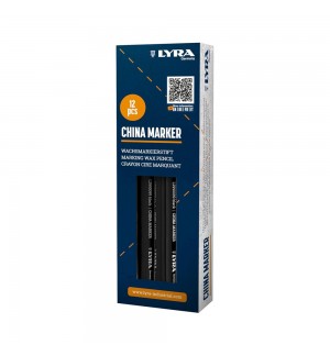 Lápis Dermatográfico Lyra Marker Preto Cx 12un